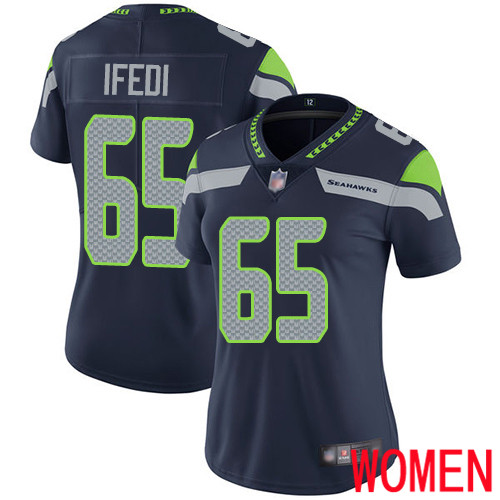 Seattle Seahawks Limited Navy Blue Women Germain Ifedi Home Jersey NFL Football #65 Vapor Untouchable->seattle seahawks->NFL Jersey